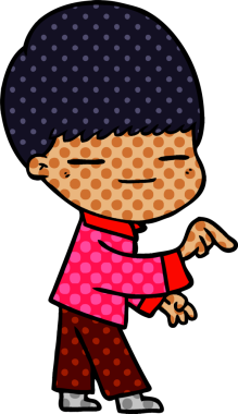 Bir insan tarafından çizilmiş kendini beğenmiş bir çocuk.