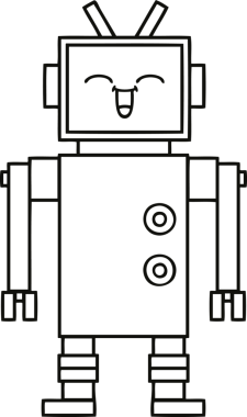 Bir insan tarafından çizilmiş robot çizimi