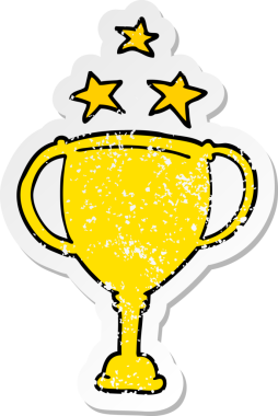 Bir insan tarafından çizilmiş spor karikatürü etiketi.