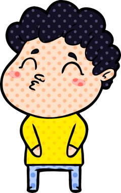 Çizgi film adamı somurtuyor Bir insan tarafından çizilmiş