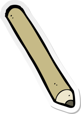 Bir insan tarafından çizilmiş karikatür kalemi çıkartması.