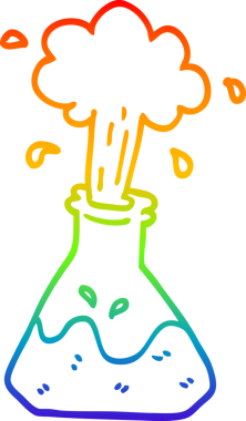 gökkuşağı gradyanı çizimi bir insan tarafından çizilmiş bir karikatür bilim deneyi