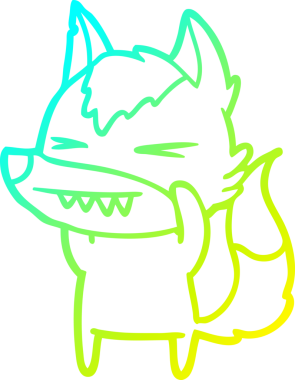 Bir insan tarafından çizilmiş kızgın bir kurt çizgi filmi.