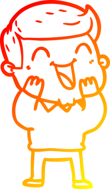 Bir insan tarafından çizilmiş gülen çizgi film karakterinin sıcak çizgi çizimi