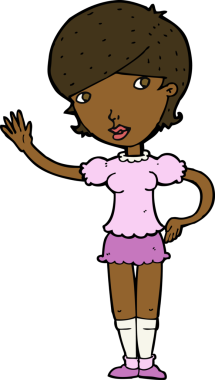 Çizgi filmdeki kız bir insan tarafından çizilmiş.