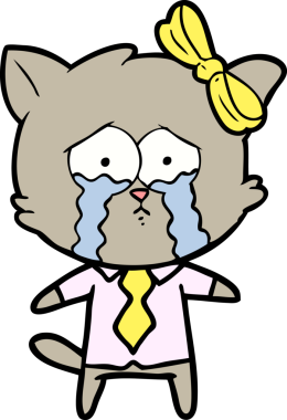 Bir insan tarafından çizilmiş çizgi film kedisi.