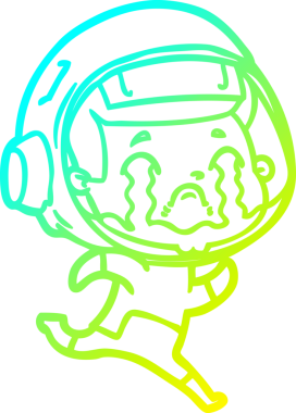 Bir insan tarafından çizilmiş ağlayan astronot çizgi filmi.