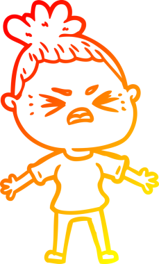 Bir insan tarafından çizilmiş kızgın bir karikatür çizimi.