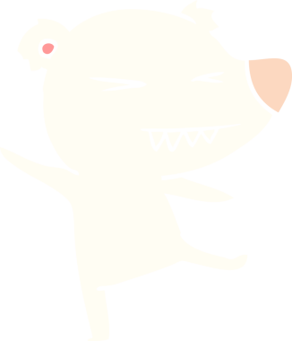 dans eden kutup ayısı düz renkli çizgi film bir insan tarafından çizildi.