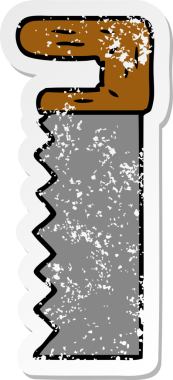 İnsan eliyle çizilmiş metal testerenin karikatürü.