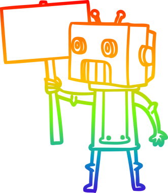 gökkuşağı gradyan çizgisi bir insan tarafından çizilmiş robot çizgi