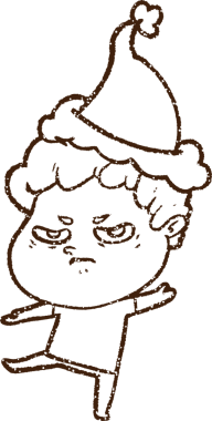 Bir insan tarafından çizilmiş Noel Adamı Kömürü