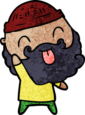 Bir insan tarafından çizilmiş sakallı bir adam.