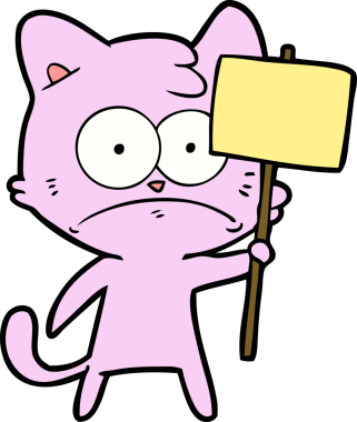 bir insan tarafından çizilmiş sinirli bir kedi.