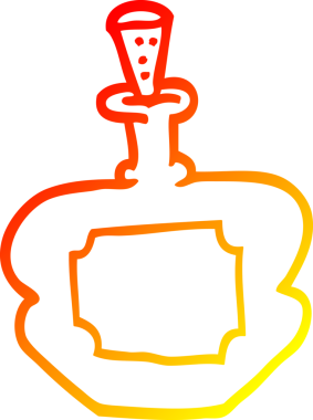 Bir insan tarafından çizilmiş bir çizgi film parfüm şişesinin çizimi.