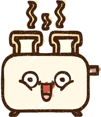 Bir insan tarafından çizilen tost makinesi tebeşiri