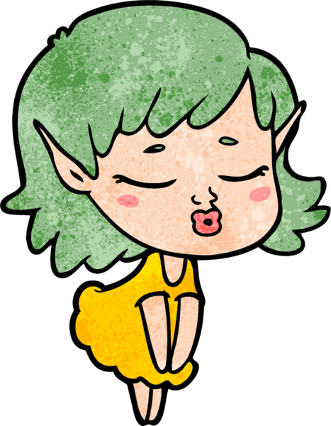 Bir insan tarafından çizilmiş güzel elf kızı.