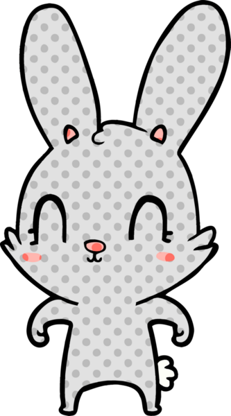 Bir insan tarafından çizilmiş şirin çizgi film tavşanı.