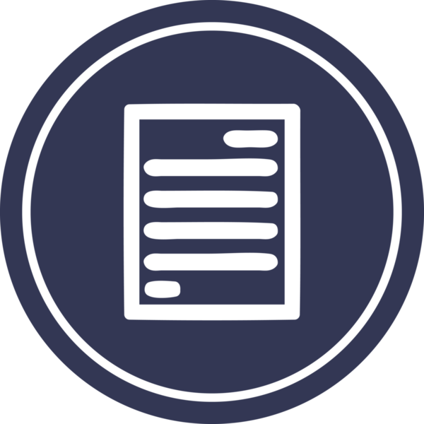 bir insan tarafından çizilmiş resmi belge dairesel simgesi