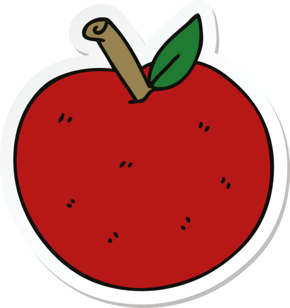 Bir insan tarafından çizilmiş tuhaf bir elmanın çıkartması.