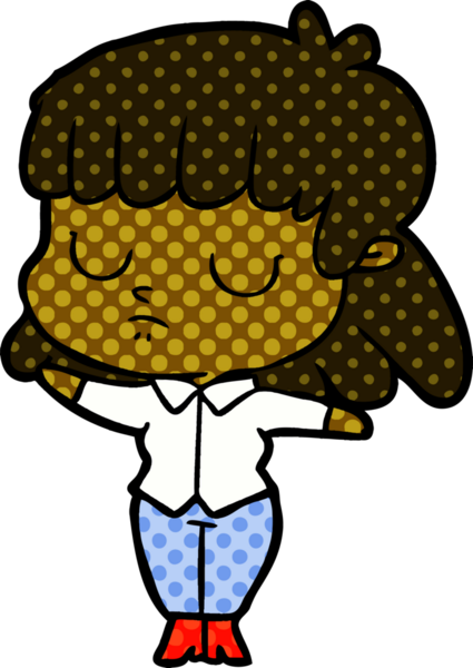 Bir insan tarafından çizilmiş ilgisiz bir kadın çizgi filmi.