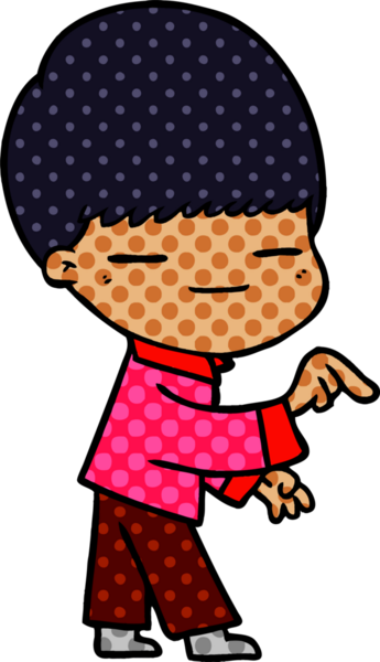 Bir insan tarafından çizilmiş kendini beğenmiş bir çocuk.