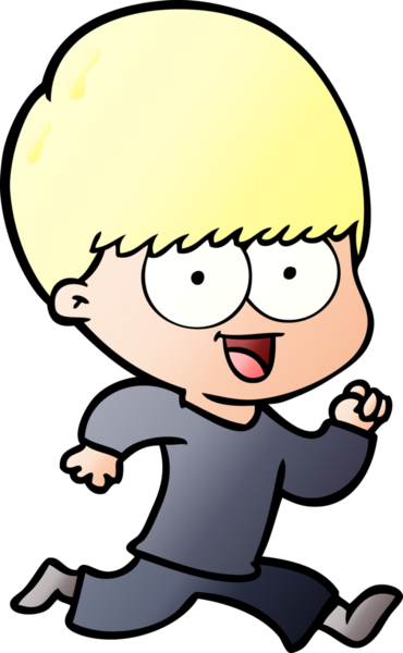 Bir insan tarafından çizilmiş mutlu çizgi film çocuğu.