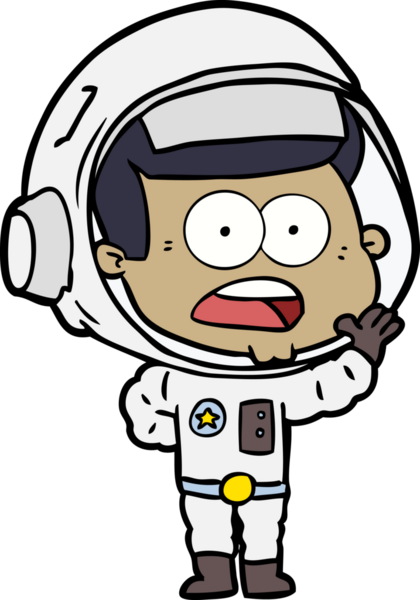 Karikatür bir insan tarafından çizilen astronotu şaşırttı.