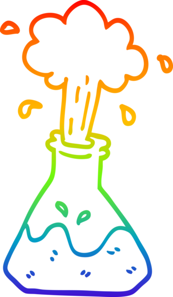 gökkuşağı gradyanı çizimi bir insan tarafından çizilmiş bir karikatür bilim deneyi