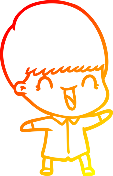 Bir insan tarafından çizilmiş mutlu çizgi film çocuğu çizimi.