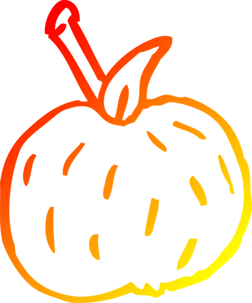 Bir insan tarafından çizilmiş bir domatesin sıcak gradyan çizimi