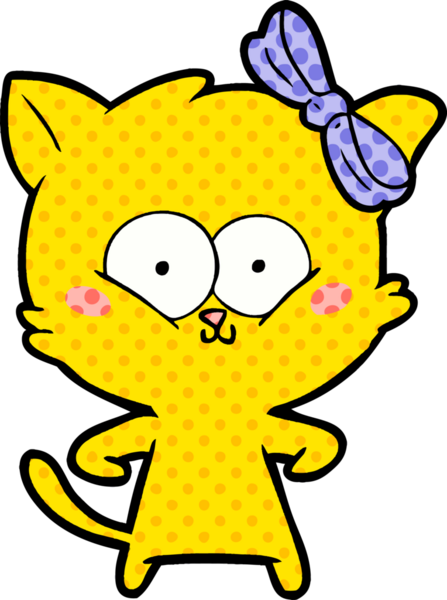 Bir insan tarafından çizilmiş çizgi film kedisi.