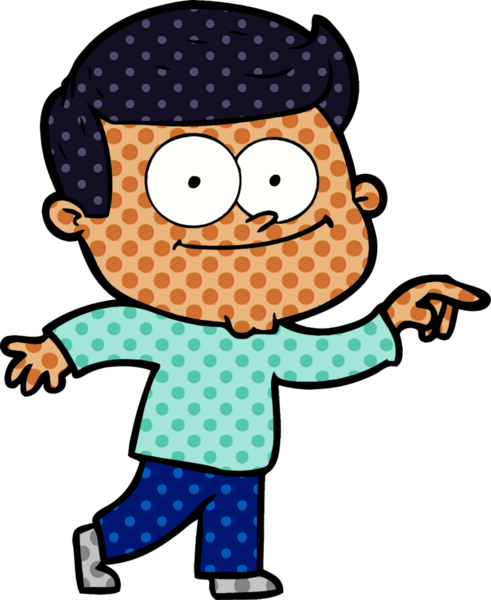 Bir insan tarafından çizilmiş mutlu bir adam.