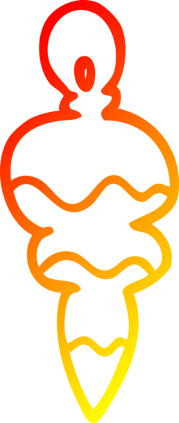 Bir insan tarafından çizilmiş bir çizgi filmin sıcak gradyan çizimi