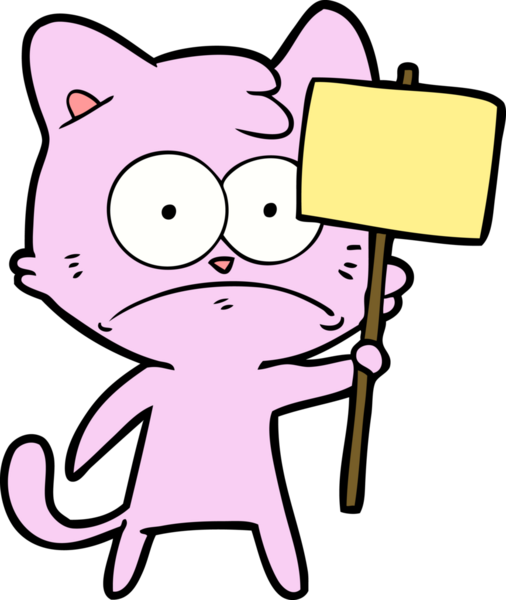 bir insan tarafından çizilmiş sinirli bir kedi.