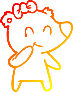 Bir insan tarafından çizilmiş dişi ayı karikatürü.