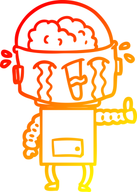 Bir çizgi robotun insan tarafından çizilmiş sıcak çizgi çizimi.