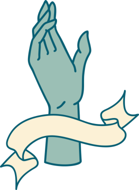 Bir insan tarafından çizilmiş geleneksel dövmeli bir el.