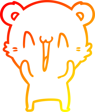 Bir insan tarafından çizilen mutlu ayı karikatürünü çiziyorum.