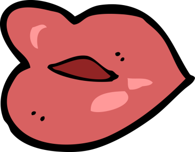 bir insan tarafından çizilmiş karikatür dudaklar