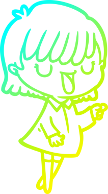 Bir insan tarafından çizilmiş bir karikatür kadın çizimi.