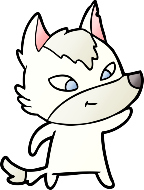 Bir insan tarafından çizilmiş dost canlısı bir kurt.