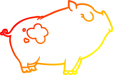 Bir insan tarafından çizilmiş çizgi film domuzu çizimi.