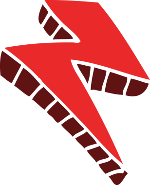 Bir insan tarafından çizilmiş karalama yıldırımı.