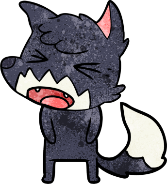 Bir insan tarafından çizilmiş kızgın çizgi film tilkisi.