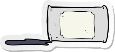 Bir insan tarafından çizilmiş bir karikatür çıkartması.