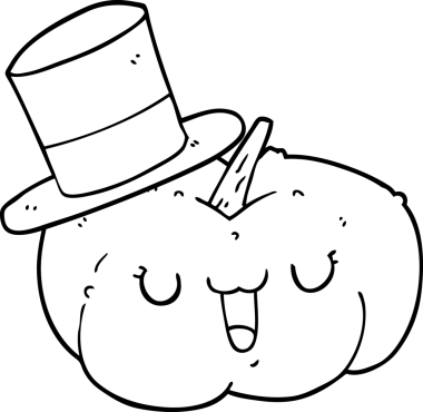 Bir insan tarafından çizilmiş balkabağı şapkası.