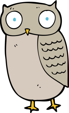 bir insan tarafından çizilmiş bir baykuş.