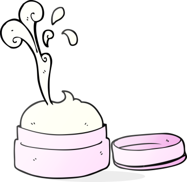 Bir insan tarafından çizilmiş serbest çizim yüz kremi.