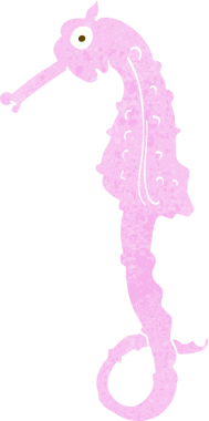 bir insan tarafından çizilmiş karton deniz atı.